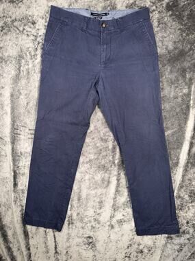 Tommy Hilfiger Tailored Fit Chinos Navy 32x28 Slim Cotton Pants Mens
